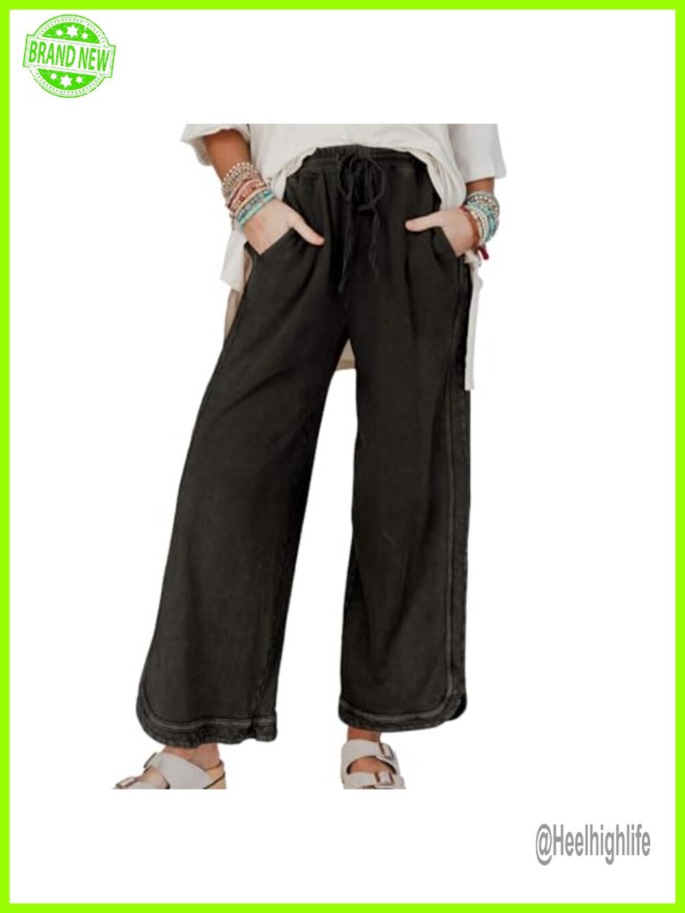 Women's Wide Leg Sweatpants High Waist Baggy Drawstring Athletic Palazzo Pants